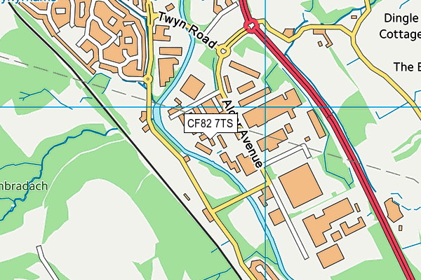 CF82 7TS map - OS VectorMap District (Ordnance Survey)