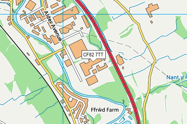 CF82 7TT map - OS VectorMap District (Ordnance Survey)