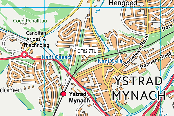 CF82 7TU map - OS VectorMap District (Ordnance Survey)