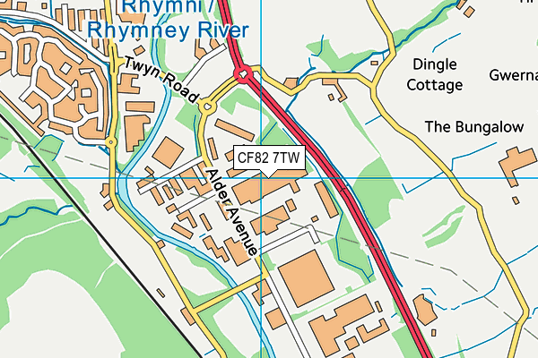 CF82 7TW map - OS VectorMap District (Ordnance Survey)