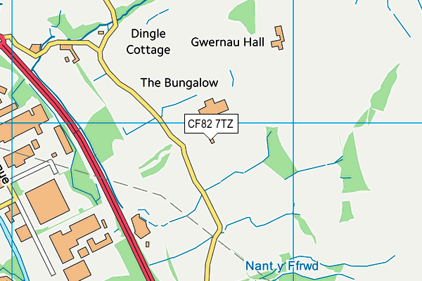 CF82 7TZ map - OS VectorMap District (Ordnance Survey)