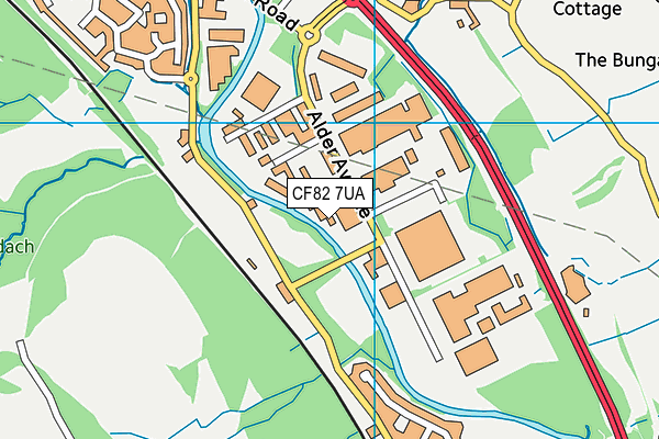 CF82 7UA map - OS VectorMap District (Ordnance Survey)