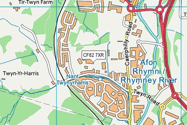 CF82 7XR map - OS VectorMap District (Ordnance Survey)