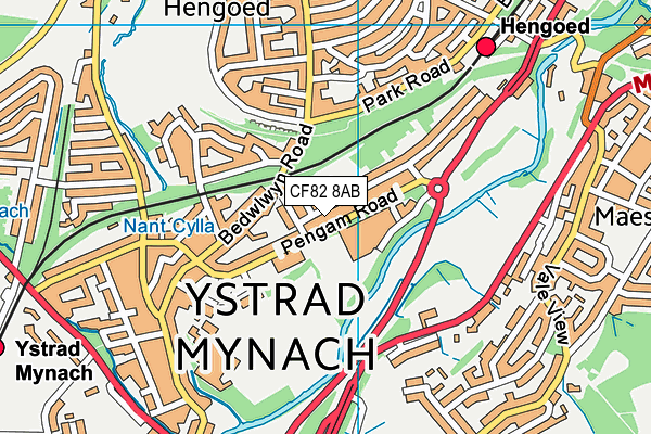 CF82 8AB map - OS VectorMap District (Ordnance Survey)