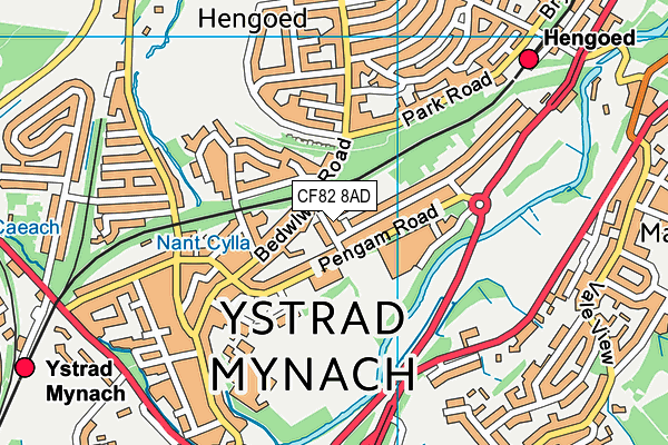 CF82 8AD map - OS VectorMap District (Ordnance Survey)