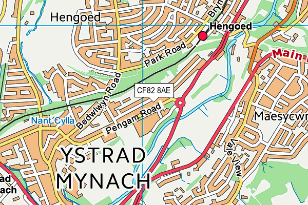 CF82 8AE map - OS VectorMap District (Ordnance Survey)