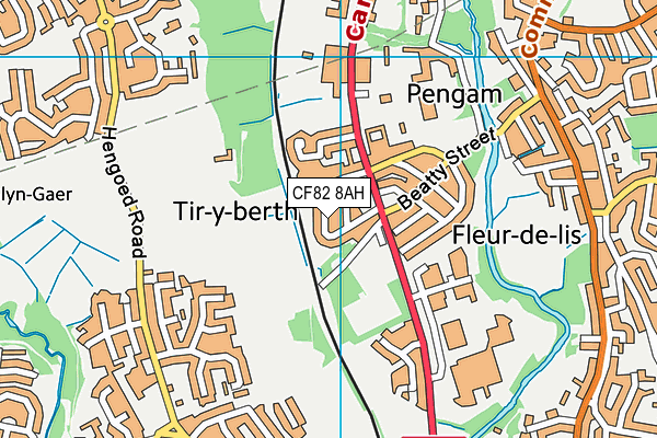 CF82 8AH map - OS VectorMap District (Ordnance Survey)