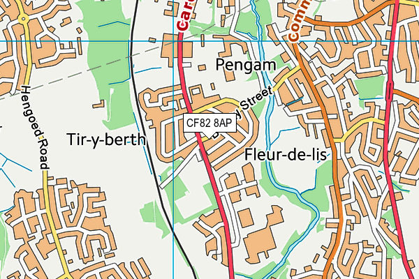 CF82 8AP map - OS VectorMap District (Ordnance Survey)