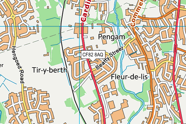 CF82 8AQ map - OS VectorMap District (Ordnance Survey)