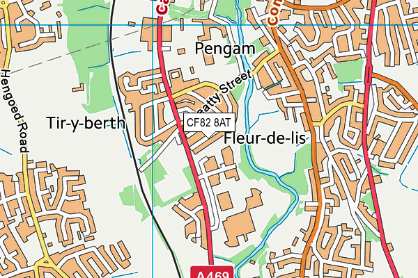 CF82 8AT map - OS VectorMap District (Ordnance Survey)