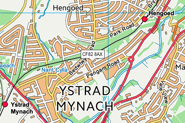 CF82 8AX map - OS VectorMap District (Ordnance Survey)