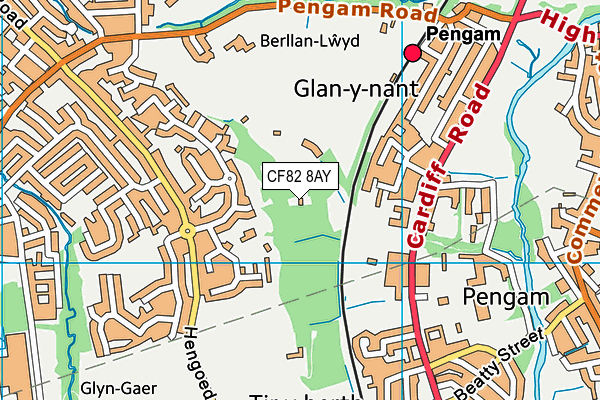 CF82 8AY map - OS VectorMap District (Ordnance Survey)