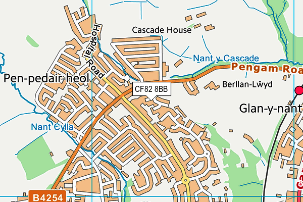 CF82 8BB map - OS VectorMap District (Ordnance Survey)