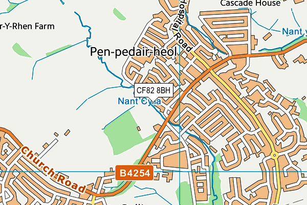 CF82 8BH map - OS VectorMap District (Ordnance Survey)