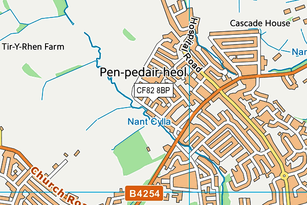 CF82 8BP map - OS VectorMap District (Ordnance Survey)