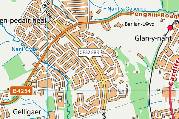 CF82 8BR map - OS VectorMap District (Ordnance Survey)