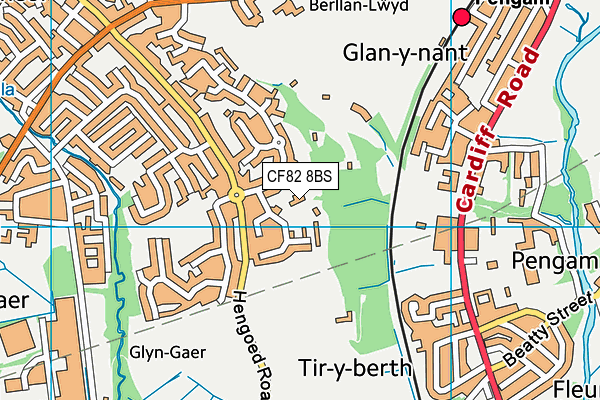 CF82 8BS map - OS VectorMap District (Ordnance Survey)