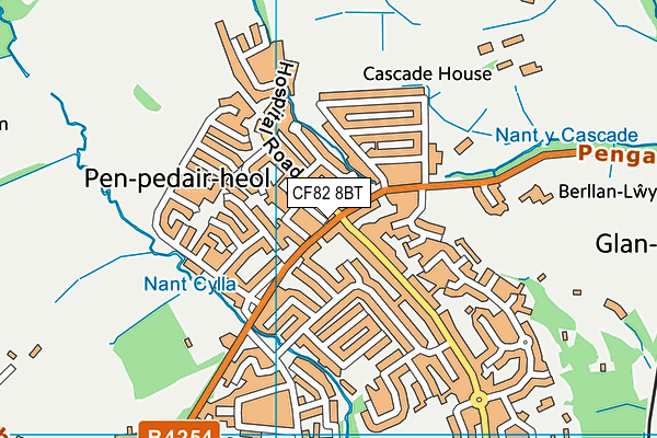 CF82 8BT map - OS VectorMap District (Ordnance Survey)