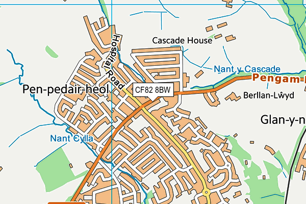 CF82 8BW map - OS VectorMap District (Ordnance Survey)