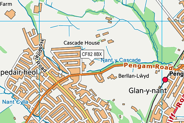 CF82 8BX map - OS VectorMap District (Ordnance Survey)