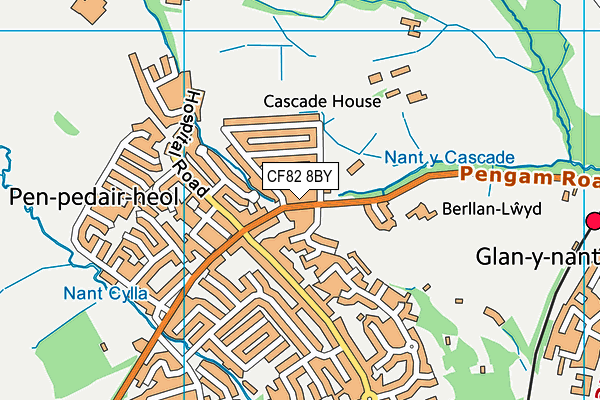 CF82 8BY map - OS VectorMap District (Ordnance Survey)