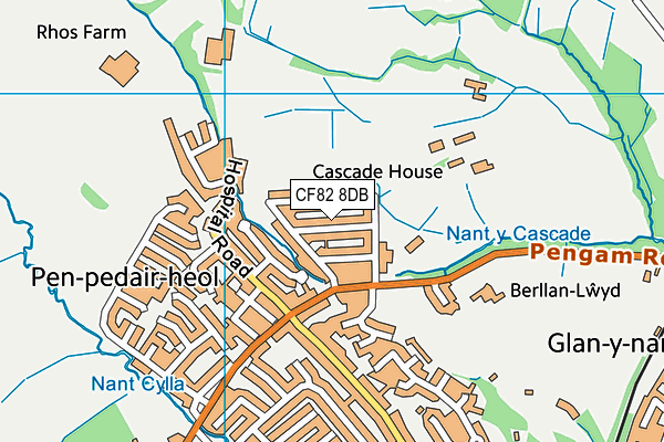 CF82 8DB map - OS VectorMap District (Ordnance Survey)