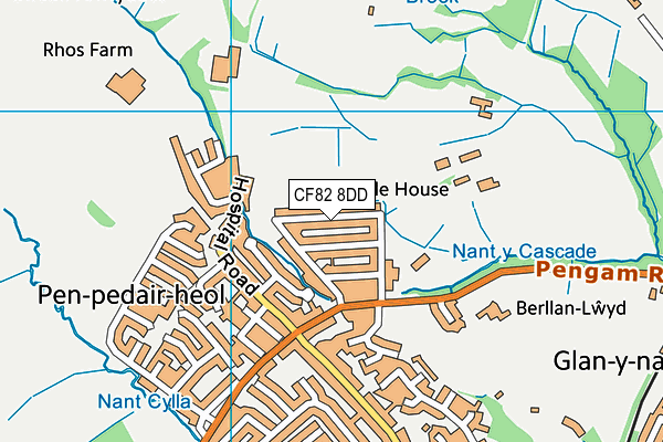 CF82 8DD map - OS VectorMap District (Ordnance Survey)