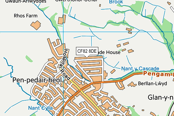 CF82 8DE map - OS VectorMap District (Ordnance Survey)