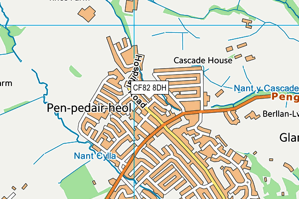 CF82 8DH map - OS VectorMap District (Ordnance Survey)