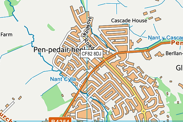 CF82 8DJ map - OS VectorMap District (Ordnance Survey)