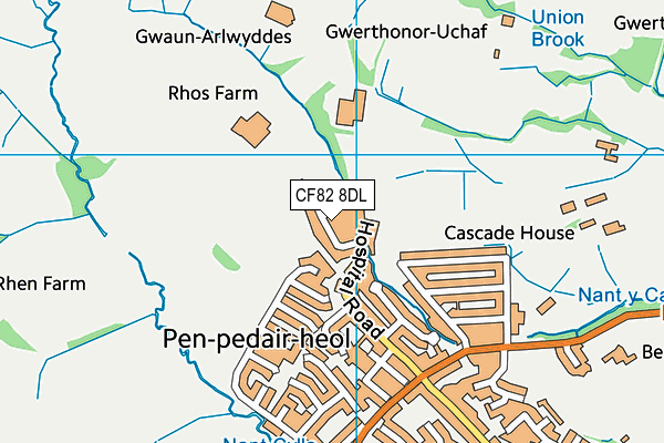 CF82 8DL map - OS VectorMap District (Ordnance Survey)