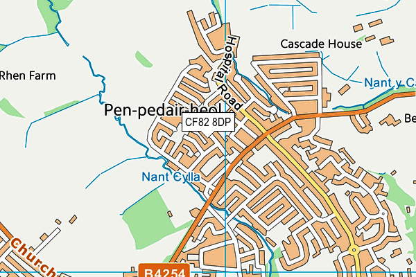 CF82 8DP map - OS VectorMap District (Ordnance Survey)