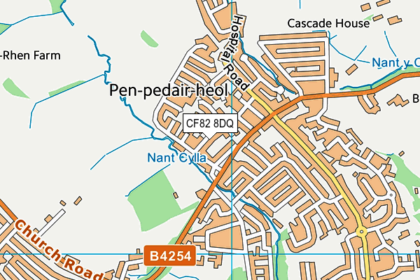 CF82 8DQ map - OS VectorMap District (Ordnance Survey)