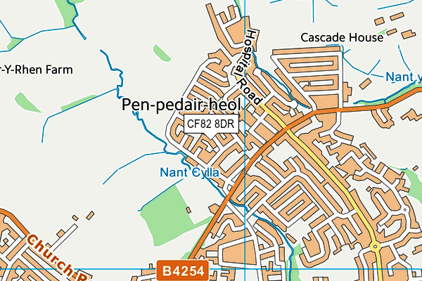 CF82 8DR map - OS VectorMap District (Ordnance Survey)