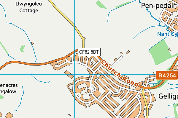 CF82 8DT map - OS VectorMap District (Ordnance Survey)