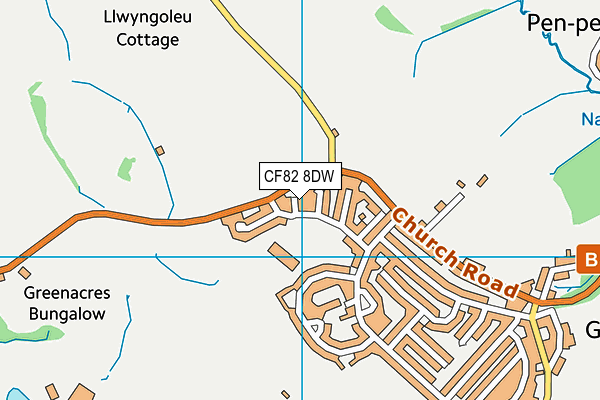 CF82 8DW map - OS VectorMap District (Ordnance Survey)