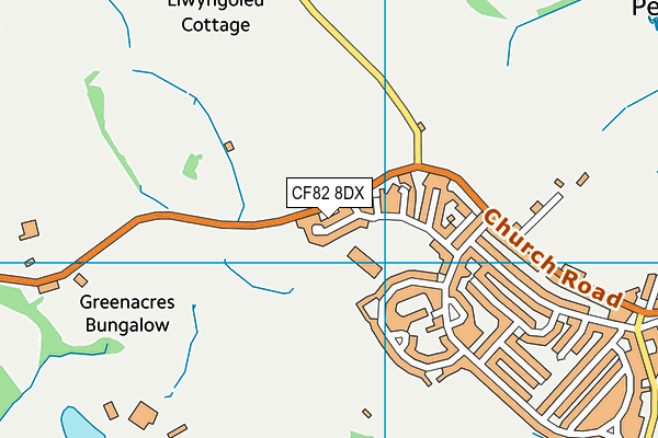 CF82 8DX map - OS VectorMap District (Ordnance Survey)