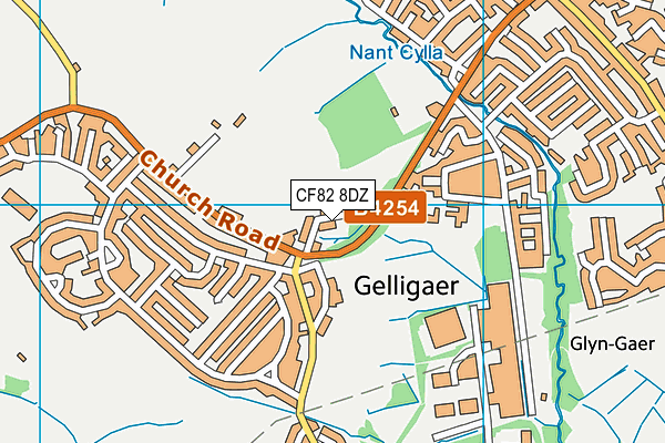 CF82 8DZ map - OS VectorMap District (Ordnance Survey)