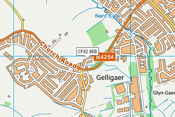 CF82 8EB map - OS VectorMap District (Ordnance Survey)