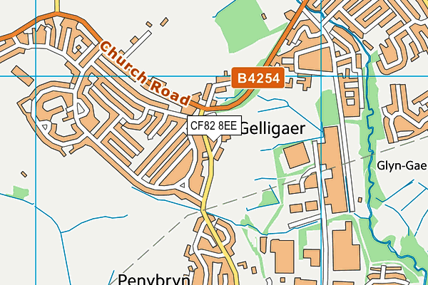 CF82 8EE map - OS VectorMap District (Ordnance Survey)