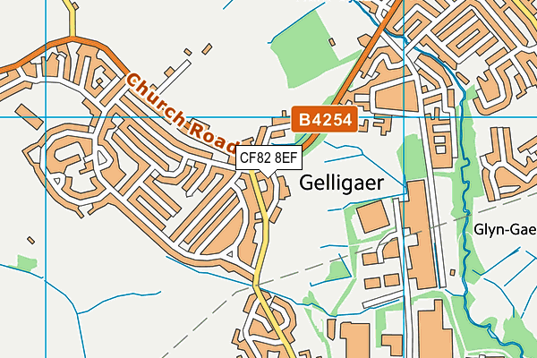 CF82 8EF map - OS VectorMap District (Ordnance Survey)