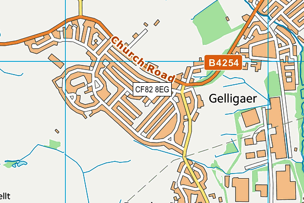 CF82 8EG map - OS VectorMap District (Ordnance Survey)