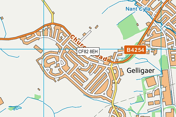 CF82 8EH map - OS VectorMap District (Ordnance Survey)