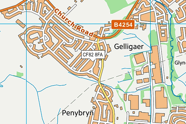 CF82 8FA map - OS VectorMap District (Ordnance Survey)