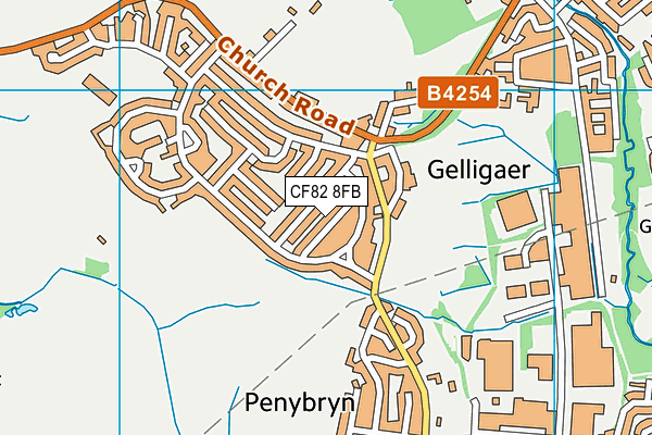 CF82 8FB map - OS VectorMap District (Ordnance Survey)