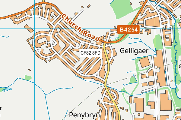 CF82 8FD map - OS VectorMap District (Ordnance Survey)