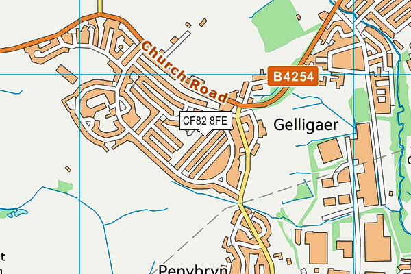 CF82 8FE map - OS VectorMap District (Ordnance Survey)