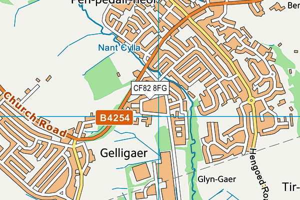 CF82 8FG map - OS VectorMap District (Ordnance Survey)