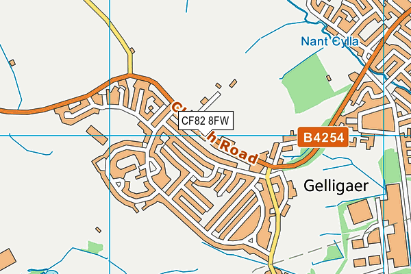 CF82 8FW map - OS VectorMap District (Ordnance Survey)