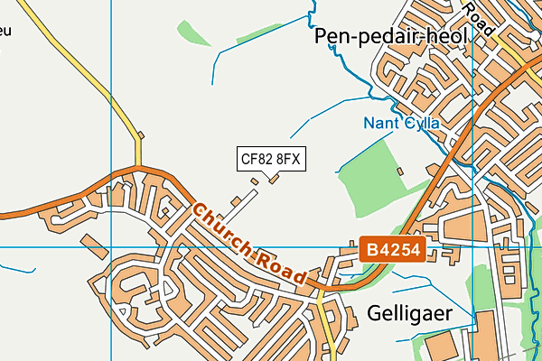 CF82 8FX map - OS VectorMap District (Ordnance Survey)